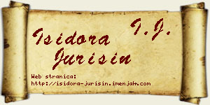 Isidora Jurišin vizit kartica